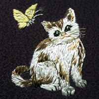 手縫い刺繍紋の規定デザイン：猫