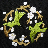 手縫い刺繍紋の規定デザイン：梅に鶯
