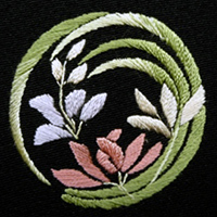 手縫い刺繍紋の規定デザイン：蘭の丸